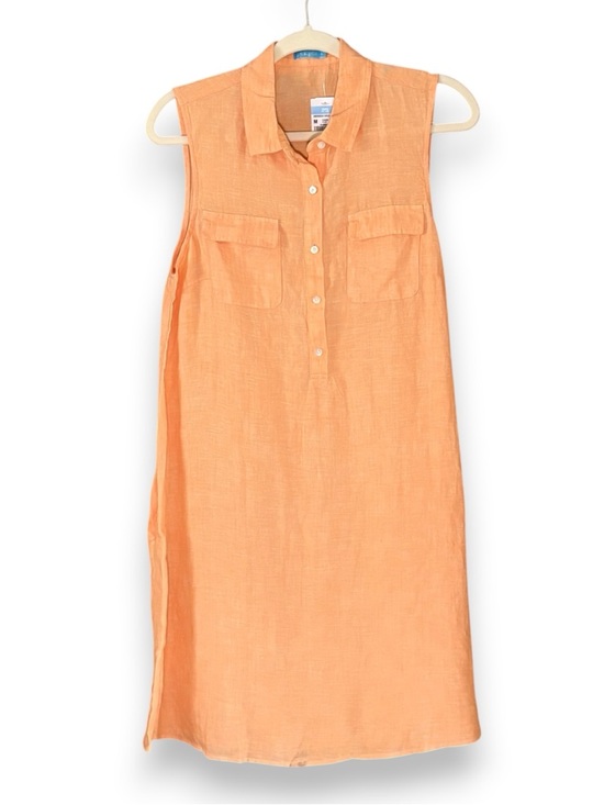 J. McLaughlin Dresses & Skirts - J. McLaughlin Aberdeen Sleeveless Shirt Dress Orange NWT Size Medium Preppy